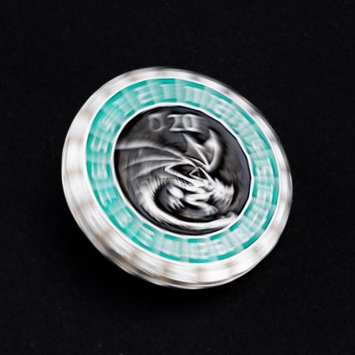 Set de Dados DND Dungeons & Dragons, Dados Metalicos DND de Giro unico, Set de D&D Poliedro D&D con Caja para Juegos de Rol D20 D12 D10 D8 D6 D4 (Dados-Plata Perla Verde) - Imagen 4