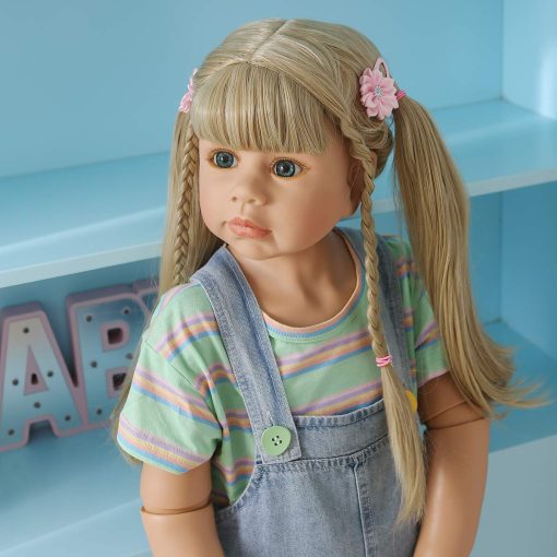 Muneca Realista de Muneca Renacida de Nina con Cabello Largo Rubio de 39 Pulgadas de Altura de Cuerpo Completo de Vinilo con Articulaciones de Bolas - Imagen 7