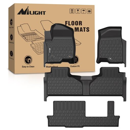 Tapetes de piso Nilight para Chevrolet Tahoe/GMC Yukon/Cadillac Escalade 2021-2024 con asientos de banco, Ajuste Personalizado Todo Clima de Alta Resistencia