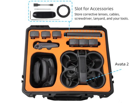 Estuche de Transporte para DJI Avata 2, Estuche de Almacenamiento Resistente al Agua para Drone DJI Avata 2 Fly More Combo con Goggles 3/RC Motion 3/FPV Remote Controller 3, Baterias y Cargador Bag Accessories - Imagen 3