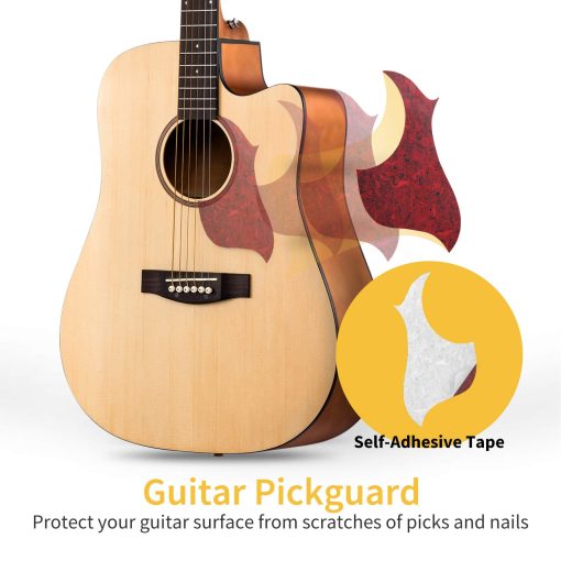 Kit de Guitarra Acustica Donner para Principiantes Adultos y Adolescentes - Kit de Inicio, Tamano Completo 41'' Cutaway Guitarra Acustica Paquete con Leccion en Linea Gratis, Estuche, Correa, Afinador, Cejuela, Cuerdas, Natural, DAD-140C - Imagen 3