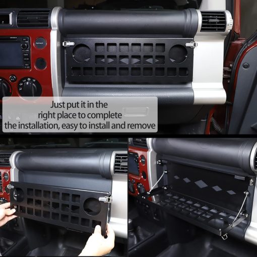 YUECHI para Toyota FJ Cruiser 2007-2021 estante de almacenamiento de aleacion multifuncional para copiloto de coche - Imagen 3