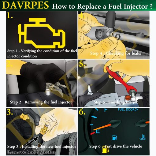 Conjunto de 6 inyectores de combustible 6 orificios DAVRPES FJ994 12638530 para 09-11 Buick Enclave 10-11 Lacrosse 2010 Allure 08-11 Cadillac CTS STS 09-11 Traverse Holden 3.6L 12669384 217-3445 2173445 - Imagen 5
