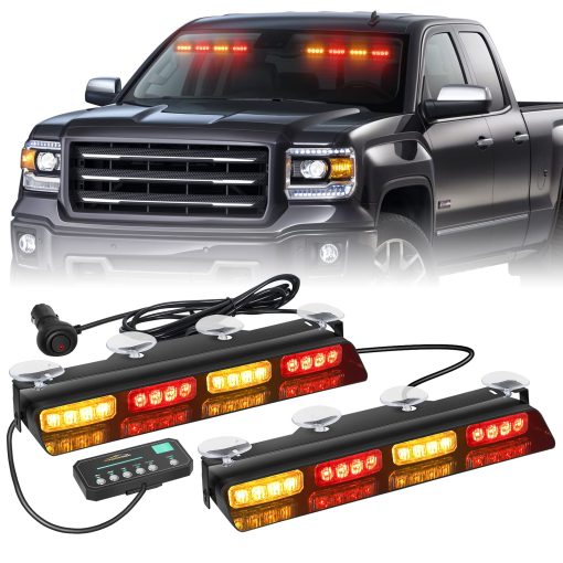 Luces Estroboscopicas de Emergencia ambar Rojo XRIDONSEN Luces de Advertencia Parpadeantes de Seguridad Hazard Interior Delanteras/Traseras para Vehiculos de Construccion Camiones