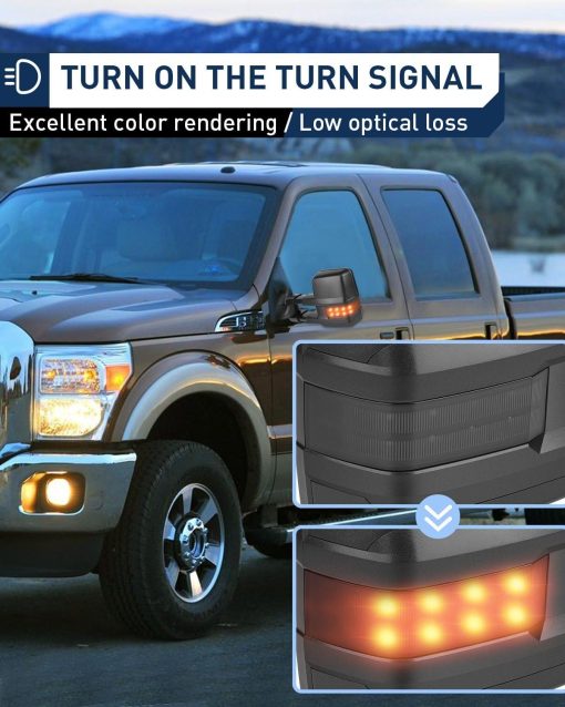 Espejos de Remolque ECCPP de Repuesto para Silverado Sierra 1999-2002 con Calefaccion Electrica Luces de Senal LED Ahumadas - Imagen 5