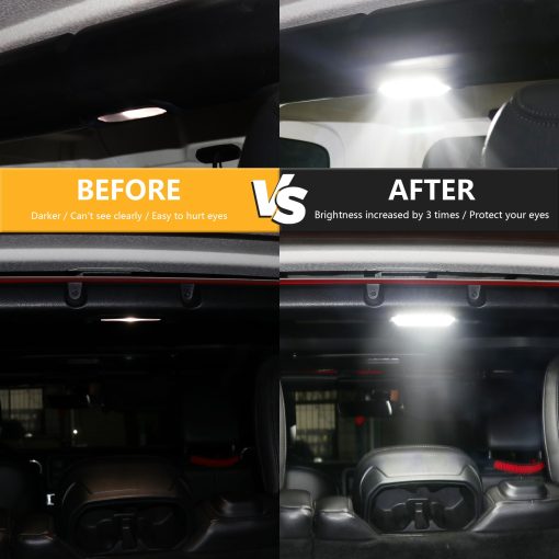 Luces LED de Interior RERPRO para Reemplazo de Luces de Techo Compatible con Jeep Wrangler JL 4 Door 2018-2024 Accesorios Luz de Techo de Lectura Trasera, Mapa de Carga Superior, Kit de Luz de Techo Blanco 6500K 18 LEDs - Imagen 2