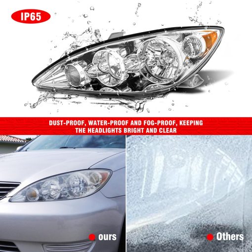 Conjunto de faros ADCARLIGHTS para Toyota Camry 2005-2006 compatible con 2005 2006 Carcasa Cromada con Reflector ambar Reemplazo del Faro Izquierdo y Derecho Par - Imagen 7
