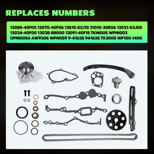 Juego de Cadena de Distribucion SCITOO TK3005 WP150-1400 con Bomba de Agua Reemplaza para Nissan Pickup D21 240SX 2.4L 1989-1997 - Imagen 3