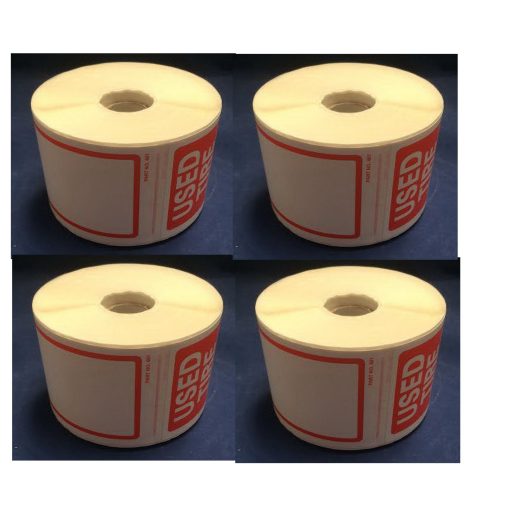 Etiqueta de neumatico - Neumatico usado 4 rollos de 250 calcomanias en total 1000 calcomanias tamaño 6" x 2-1/2" (150mm x 63.50mm)