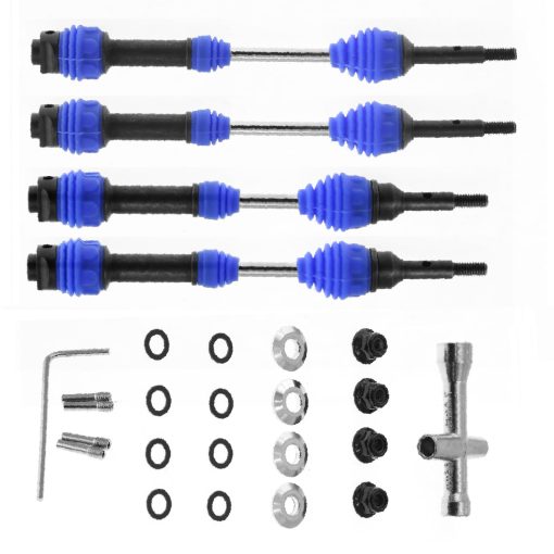 Eje de transmision mejorado de acero 40Cr delantero y trasero para RC 1/10 Traxxas Slash 4x4 Rustler VXL 4X4 Stampede VXL 4X4 Piezas de actualizacion (Azul Oscuro) - Imagen 6