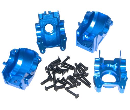 Caja de Engranajes Diferencial Compatible con Traxxas 1/10 Hoss Upgrade Rustler Slash Stampede XO-1 4X4 4WD Coche RC Carcasa de Transmision de Engranajes Diferenciales de Aleacion Parte 6880 6881 (Azul Oscuro) - Imagen 4