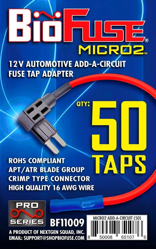 BioFuse 12V Micro2 Juego de 50 Fusibles, Tapas y Portafusibles para Coche (Lote de 50 Adaptadores de Fusibles Micro 2 Automotrices) - Imagen 6
