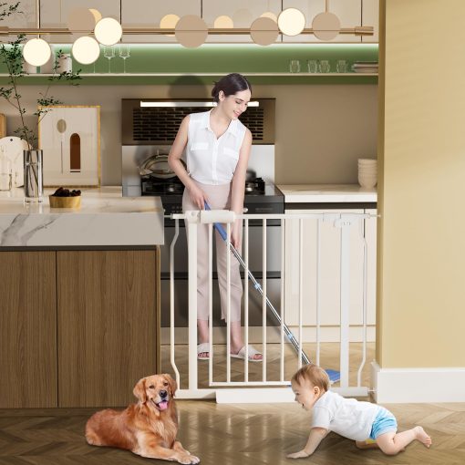 HOOEN Barreras de Seguridad Extra Anchas 48-53 Pulgadas para Bebes Puerta de Nino o Perros Mascota Pasarela Puerta de Presion Montada para Puertas Escaleras Sala de Estar - Imagen 6