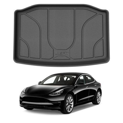 Tapetes de Almacenamiento para Maletero LASFIT para Tesla Model Y 2024-2020, Revestimiento para Maletero Trasero de Todo Clima de Ajuste Personalizado de TPE (Solo para 5 Asientos) - Imagen 6