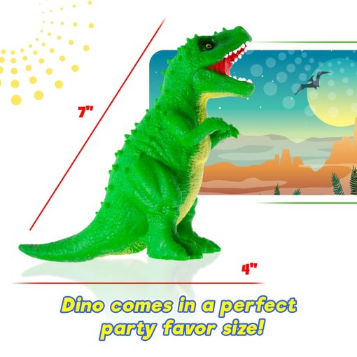 JA-RU Juguetes de Dinosaurios Elasticos y Esponjosos para Ninos (12 Unidades) Pequenos Juguetes de Dinosaurio T Rex. Juguetes Antiestres. Favores de Fiesta de Dinosaurios, Premios de Cofres del Tesoro, Rellenos de Bolsas de Regalos. 1758-12s - Imagen 4