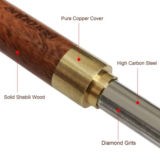 Limado de coronacion de trastes de guitarra barroca Limas de coronacion estrechas / medianas / anchas 3 bordes Tamano Mejorado 3era Generacion Herramientas de reparacion de guitarras y lutier para guitarras, ukulele, bajo, banjo, mandolina, etc EFF-10 - Imagen 4