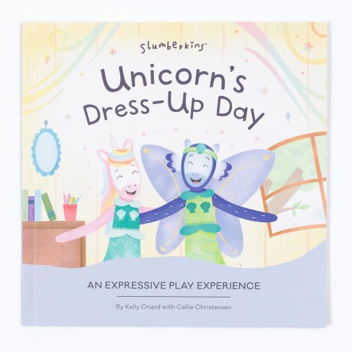 Slumberkins Kinspiration Kit - Juego Expresivo con Unicornio y Dragon, Incluye Tarjetas de Actividades, Juego y Libro para Vestir al Unicornio - Fomenta la Creatividad y el Juego Sensorial - Imagen 6