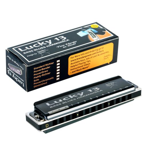 Armonica Lucky 13 Bass Plus Blues de East top de 13 Agujeros, Arpa Diatonica Profesional en Llave de D para Adultos