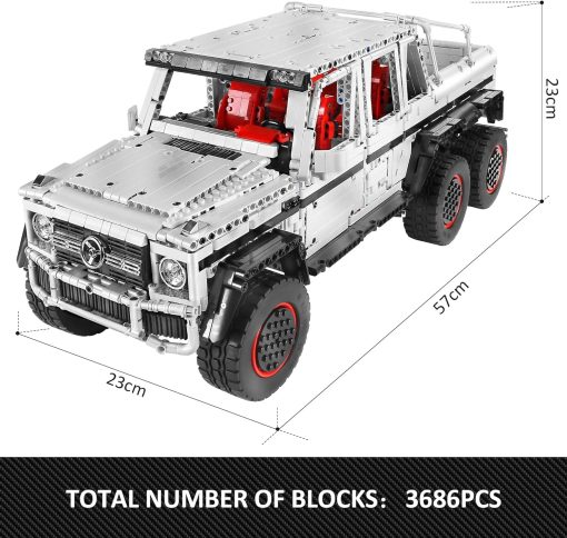 Mould King 13061 Kit de Construccion de Camionetas Todoterreno, Juguete de 6x6 MOC Bloques de Construccion Modelo de Vehiculo Todoterreno con Motor/Control Remoto de APP, Regalo para Ninos de 8+ / Entusiastas Adultos (3686 Piezas) - Imagen 7