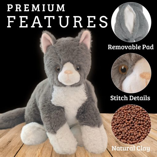 Peluches con peso lulumaia - 3.5lb - Peluche con peso y calor para colicos menstruales y estres, calmante (Gatito Perezoso) - Imagen 4