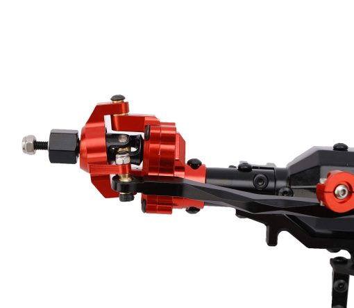 Eje delantero y trasero de portales de aluminio para 1/10 Axial Wraith 90018 90048 90053 90018 90020 90045 90056 RR10 Coche de Crawler RC (Negro con Rojo) - Imagen 6