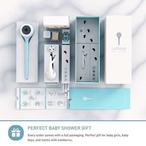 Camara de bebe Lollipop con Verdadera Deteccion de Llanto, Monitor Inteligente de Bebe con Camara y Audio con Conversacion Bidireccional. Un Regalo Ideal para Baby Shower. Viene con Vision Nocturna por Infrarrojos. (Turquesa) - Imagen 7