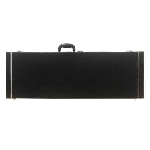 Estuche rigido cuadrado para guitarra electrica de alta calidad Lykos ST actualizado con micro surcos planos Flat Tweed para estilo ST TL con cerradura de pestillo acolchada (Negro)
