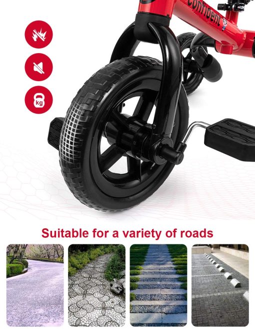 Triciclo 3 en 1 Ancaixin para Niños de 2 a 5 Años con Pedal Desmontable y Campana | Bicicleta de Equilibrio Plegable para Niños | Regalo Ideal para Bebes Rojo - Imagen 5
