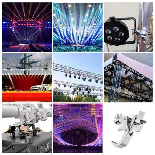 4Pack Ganchos para Luces de Escenario, Capacidad de Carga de 440 lb, Abrazadera en C de Truss de Aleacion de Aluminio, Ajuste de 1.6-2.0 pulgadas de Tubo OD para Luces de DJ Proyector Luces Par Luces Accesorios de Iluminacion de Escenario - Imagen 5