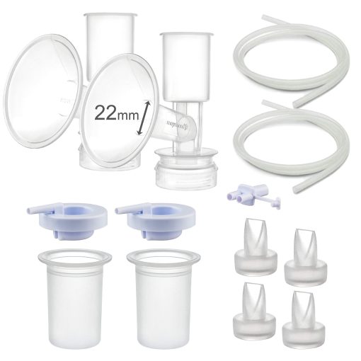 Repuestos Maymom Compatibles con Bombas Ameda Purely Yours; Incl. Membrana de Silicona, Pico de Pato, Tubo, Brida; Reemplaza Kit de Repuestos Ameda (Brida 22 mm)