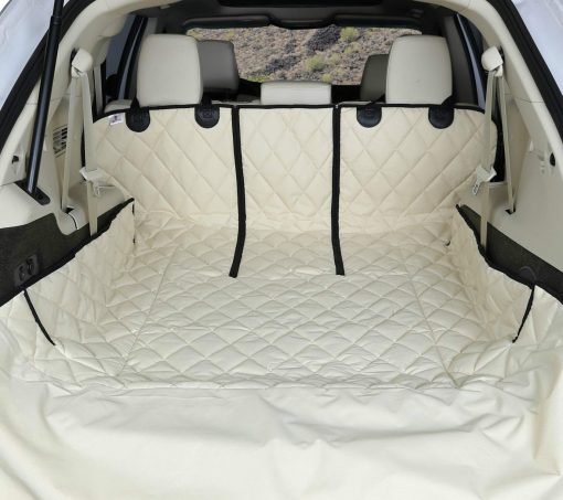 Cubierta de Carga para SUV 4Knines para Asientos Abatibles - Compatible con Division 60/40 y Paso de Brazo - Compania Con Base en EE. UU. (Extra Grande, Beige)