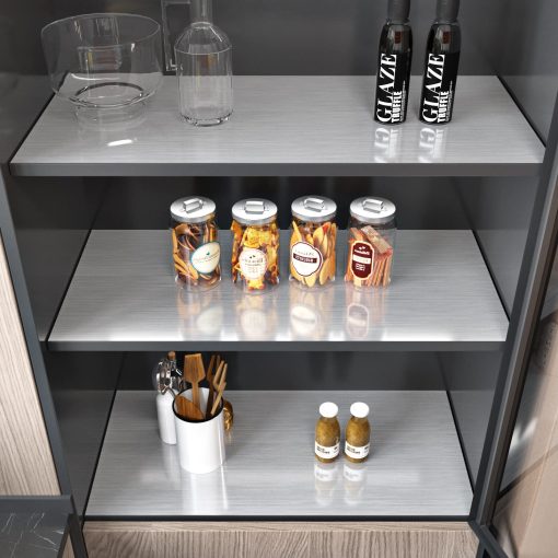 Papel de Contacto de Acero Inoxidable para Electrodomesticos Papel de Contacto Metalico Plateado para Lavaplatos Nevera Refrigerador Adhesivo para Salpicaduras a Prueba de Agua para Encimeras 24" x 394" - Imagen 5