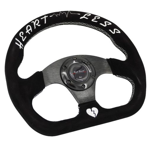 Volante de Direccion de Alto Rendimiento Flat Quadro 6 Pernos Para Volante de Carreras Deportivas JDM Gamuzado Heartbreak