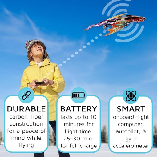 Kit de manualidades POWERUP 4.0 Dragon. Avion dragon controlado por smartphone. Kit educativo de STEM al aire libre para adolescentes y adultos. Kit de hobby para aficionados y entusiastas. - Imagen 4