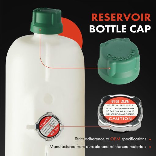 Deposito de recuperacion y expansion de refrigerante del motor A-Premium con tapa compatible con Volvo WG 1996-2000, WI 1996-1998, Reemplaza # 212013201, 212013202 - Imagen 5