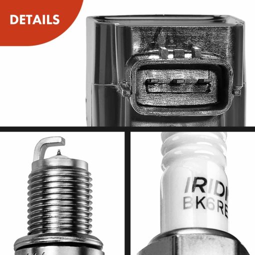 Kit de Bobinas de Encendido y Bujias Compatible con Nissan Juke 2011-2017 L4 1.6L, Reemplazo# 224481KC0A, DILKAR7C9H Juego de 4 Piezas - Imagen 8