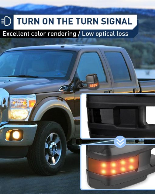 Espejos de Remolque ECCPP de alto rendimiento Espejos exteriores automotrices con potencia calefaccionados senal de giro de reemplazo para 2003-2007 para Silverado para Sierra para Chevy para gmc 1500 2500 3500 (07 nuevo estilo de carroceria) - Imagen 5