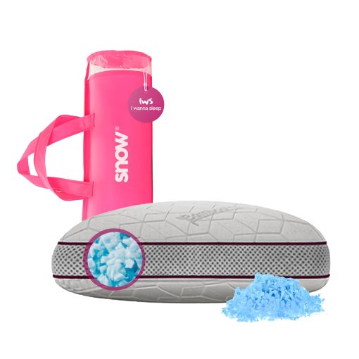 Almohada Ajustable Transpirable IWS I WANNA SLEEP - Almohada Ultra Comoda - Copos de Espuma con Memoria de Gel, Control de Temperatura y Alivio de Enfriamiento, Soporte para Aliviar el Dolor de Cuello