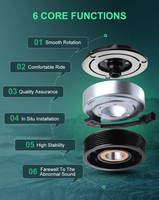 Embrague del compresor de aire acondicionado SCITOO compatible con 2013 Infiniti JX35 3.5L 2008-2014 Nissan Maxima 3.5L - Imagen 5