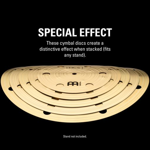 Paquete de platillos en stack Meinl Cymbals de 5 piezas con agujeros 8", 10", 12", 14", 16" - Acabado tradicional de bronce HCS para set de bateria - Hecho en Alemania, Garantia de 2 anos (HCS80246SM) - Imagen 4