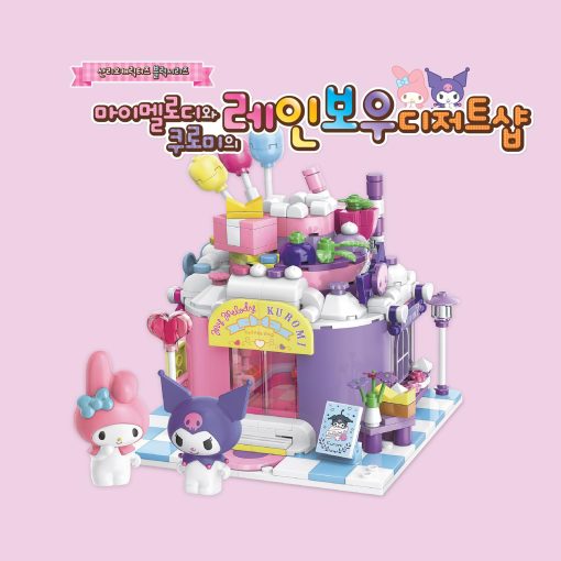 Set de Figuras de Personajes Sanrio Serie Bloque Cupcake My Melody Cinnamon Roll Kuromi Pom Pom Puri Hello Kitty (My Melody y Kuromi's Rainbow Dessert Shop) - Imagen 2