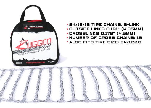 Nuevo Par de 2 Cadenas para Llantas 24x12-12 para Tractores de Jardin/Cortacespedes/Quitanieves de The ROP Shop - Imagen 2