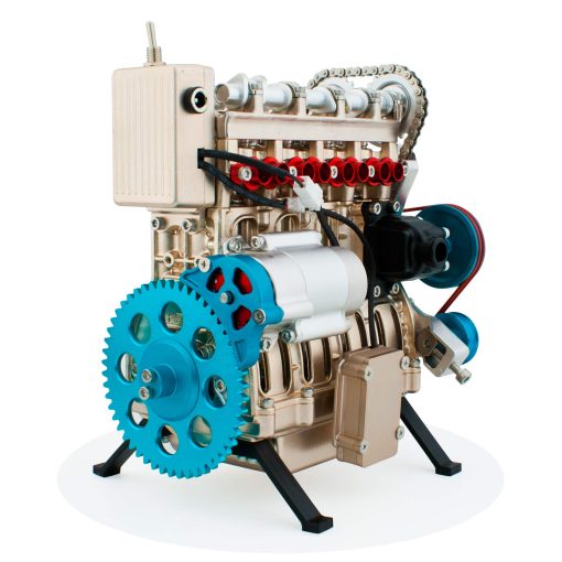Kit de ensamblaje del motor del vehiculo DjuiinoStar (mas de 300 piezas, 5 horas de montaje), Modelo de motor de gas de cuatro tiempos recto de cuatro cilindros, Kit de motor de cuatro cilindros DM13-1 - Imagen 3