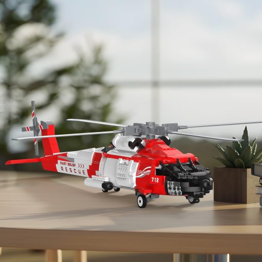 Set de Construccion de Helicoptero JMBricklayer HH-60J, Juguete de Helicoptero Militar de Rescate, Modelo de Avion Coleccionable Kit de Construccion de Aeronaves Ideal, Regalos para Adultos y Niños 60001 - Imagen 5