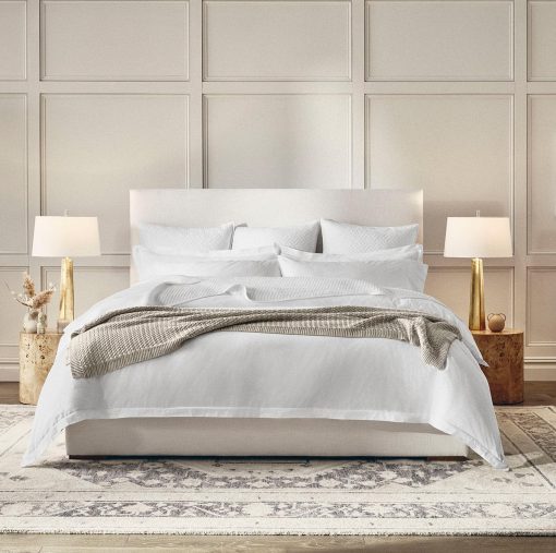 Juego de sabanas BOLL & BRANCH Percale Hemmed - King + Estandar, Blanco - Lujo 100% Algodon Organico, Naturalmente Refrescante - 1 Sabana Plana, 1 Sabana Ajustable, 2 Fundas de Almohada Estandar - Imagen 3
