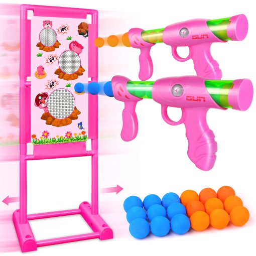Juego de disparo en movimiento TIGTECGAME actualizado para ninos y ninas de 5 a 12 anos Incluye objetivo de tiro y 2 pistolas blaster y 18 bolas de espuma - Regalo ideal de Navidad y cumpleanos para ninos