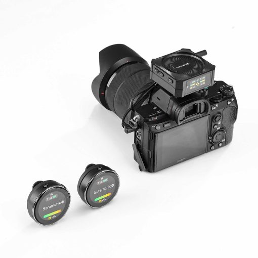 Saramonic Blink Me B2 | Sistema de Microfono Inalambrico Inteligente de 2 Personas con Pantalla Tactil, Transmisores Personalizables y Grabacion - Imagen 2