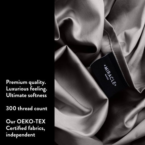 Juego de sabanas Miracle Made? Luxe Cooling ?Stone,Split King? 4 Piezas con Infusion de Plata, 300 Hilos, Termorregulacion Miracle Clean & Cool ? Tejido de Eucalipto Ultra-Transpirable para Piel Sensible - Imagen 5