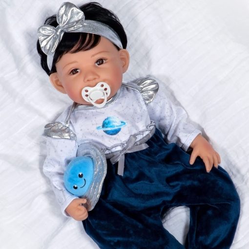 Muneca Realista Reborn Paradise Galleries - Muneca Bebe de 21'' Realista en Set de Regalo de 5 Piezas en Tema Espacial Galaxia para Edades 3+ - Imagen 7