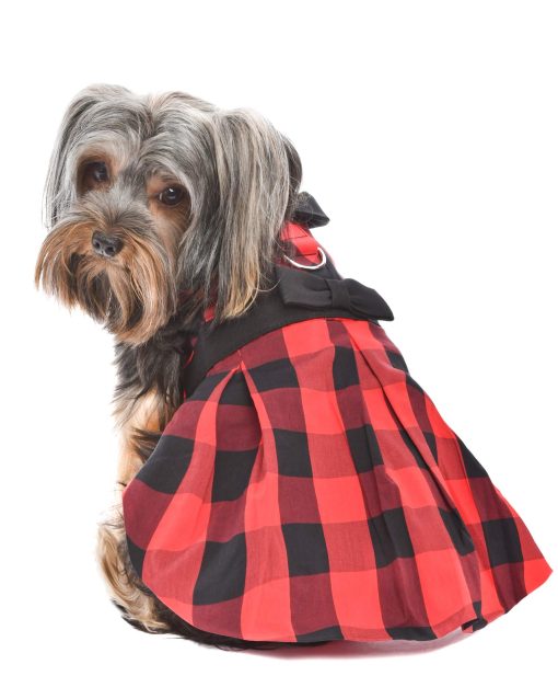 Vestido de Cuadros Buffalo Rojo para Perro Disenado por Parisian Pet para Fiestas Navidenas - Imagen 3